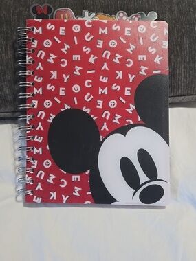 Disney Mickey Mouse Red Black White Spiral Notebook